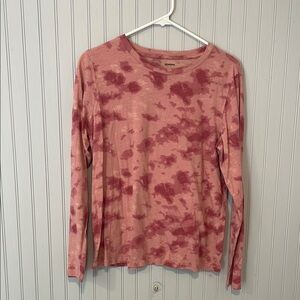 Sonoma Fitted Long Sleeve Pink Tie Dye T-Shirt | Medium